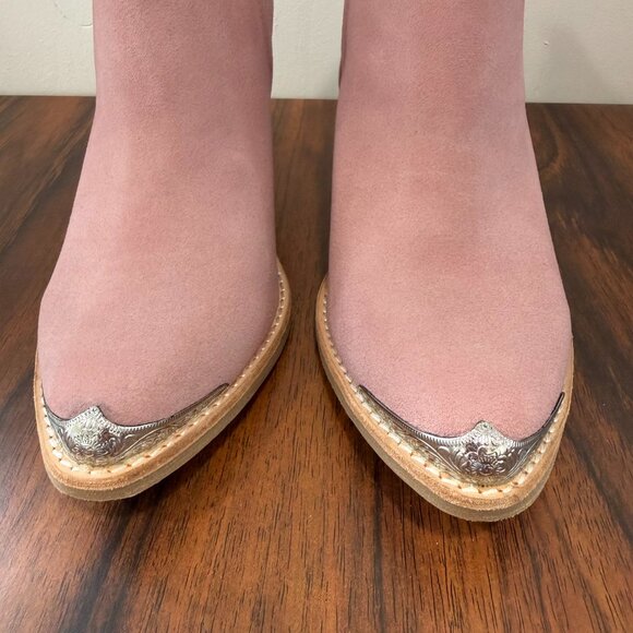 NWB Jeffrey Campbell Cromwell Suede Ankle Boots Pink Size 7 - Picture 4 of 7